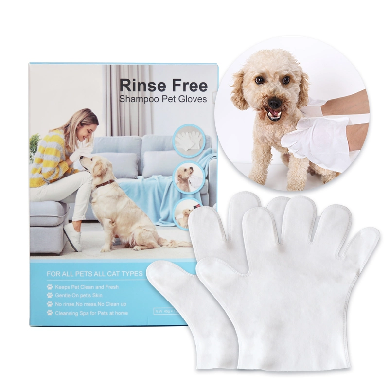 Factory Pets Shampoo Dogs and Cats Disposable Spunlace Fabric Bath Gloves Wipes for Dogs and Cats