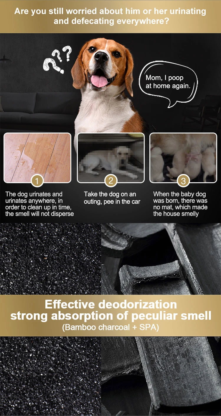 Wholesale Leak-Proof Super Absorbent Disposable Bamboo Charcoal Carbon Pet Training Pad Dog PEE Pad