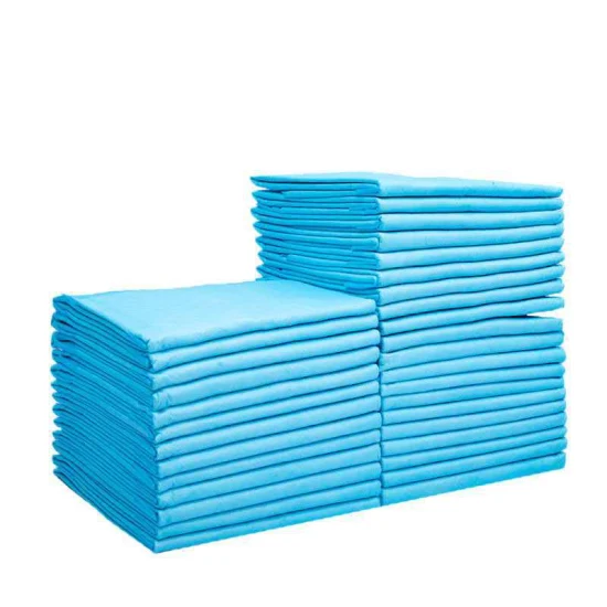 Almofada higiênica alta absorvente azul para cuidados pessoais hospitalar descartável para adultos