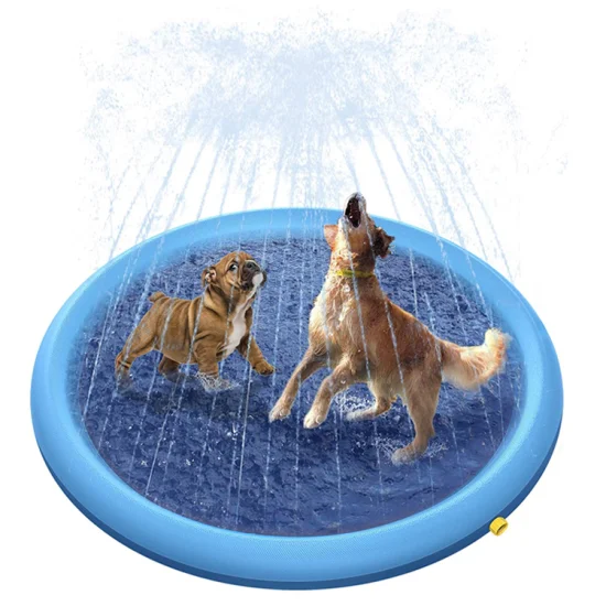 Tapete inflável para brincar com água para animais de estimação ao ar livre Sprinkler Dog Splash Pad